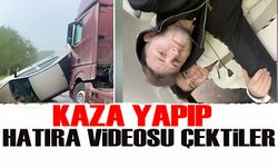 Şaka Değil Gerçek: Kaza Geçiren İki Kafadar Yan Dönen Araçta Hatıra Videosu Çektiler