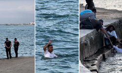 Taşkınlık Yapan Şahıs Polisten Kaçmak İçin Denize Atladı, Yorulunca Teslim Oldu