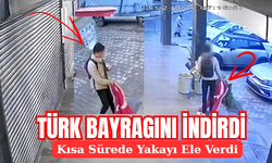 Beylikdüzü’nde Türk Bayrağını İndirip Üzerine Basan Şüpheli Kısa Sürede Yakalandı