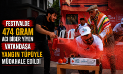 Festivalde 474 Gram Acı Biber Yiyen Vatandaşa Yangın Tüpüyle Müdahale Edildi