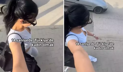 "Türkiye'de Kadın Olmak" Notuyla Video Paylaştı! İşte 14 Saniyede Yaşananlar