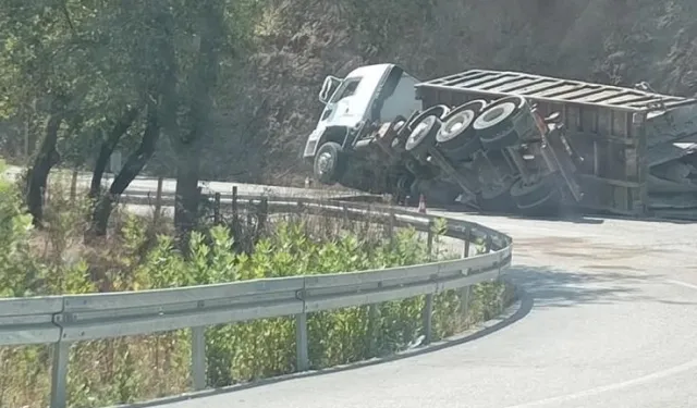 Düzce Yığılca yolunda TIR devrildi!