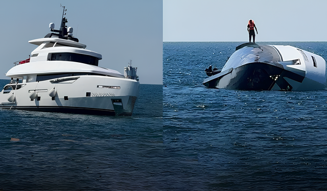 Lüks Yat Denize İndirildikten 15 Dakika Sonra Sulara Gömüldü