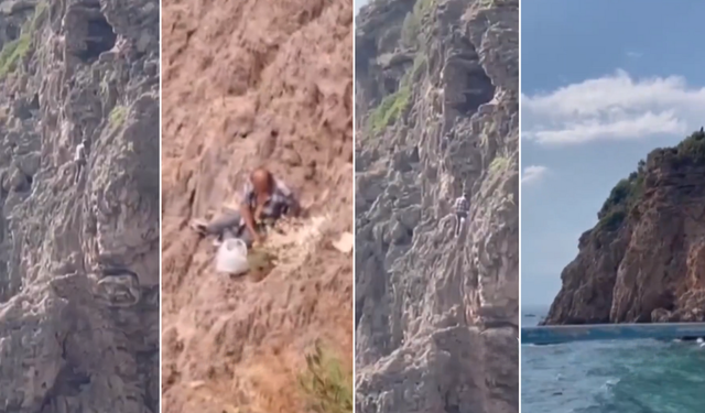 Antalya’da Falezlerde Hareketlilik: Mahsur Sanıldı, Ot Topladığı Ortaya Çıktı