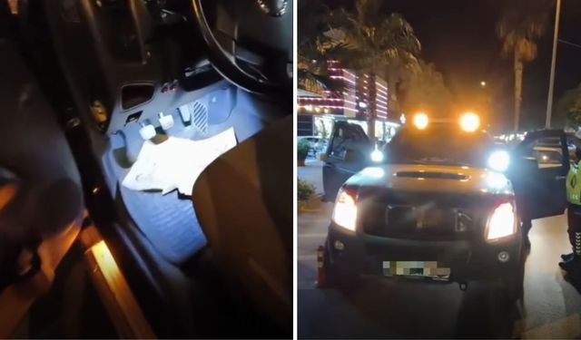 Alanya'da Mevzuata Aykırı Çakar Kullanan Sürücü Gece Denetiminde Yakalandı