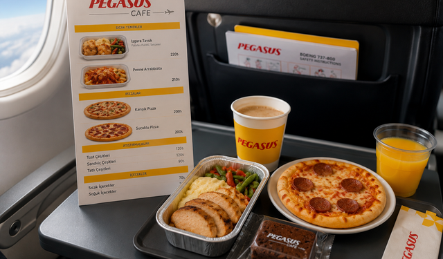 Pegasus Cafe Menüsü Yenilendi: Sıcak Yemek ve Pizza Uçuşta Daha Erişilebilir Olacak