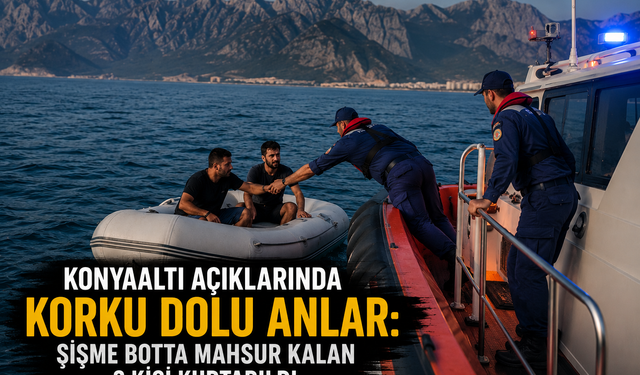 Konyaaltı Açıklarında Korku Dolu Anlar: Şişme Botta Mahsur Kalan 2 Kişi Kurtarıldı