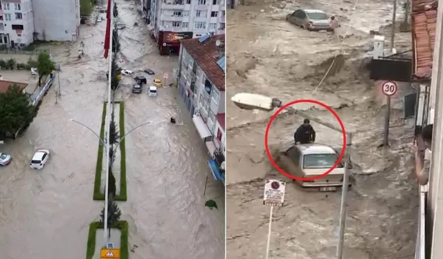 Samsun’da Sel Felaketi: Araçlar Sürüklendi, Eğitim Tatil Edildi