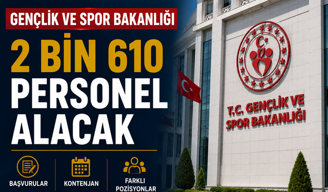 Gençlik ve Spor Bakanlığı 2 Bin 610 Personel Alacak