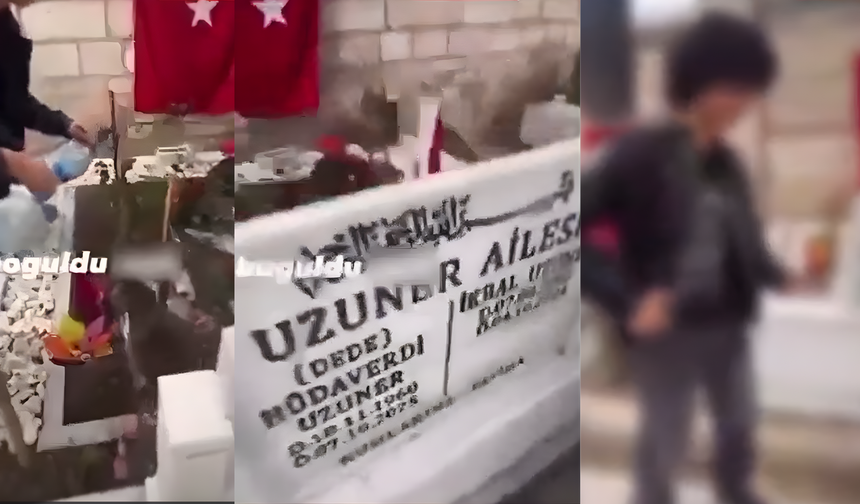 İkbal Uzuner'in Mezarı Başında Skandal Görüntüler
