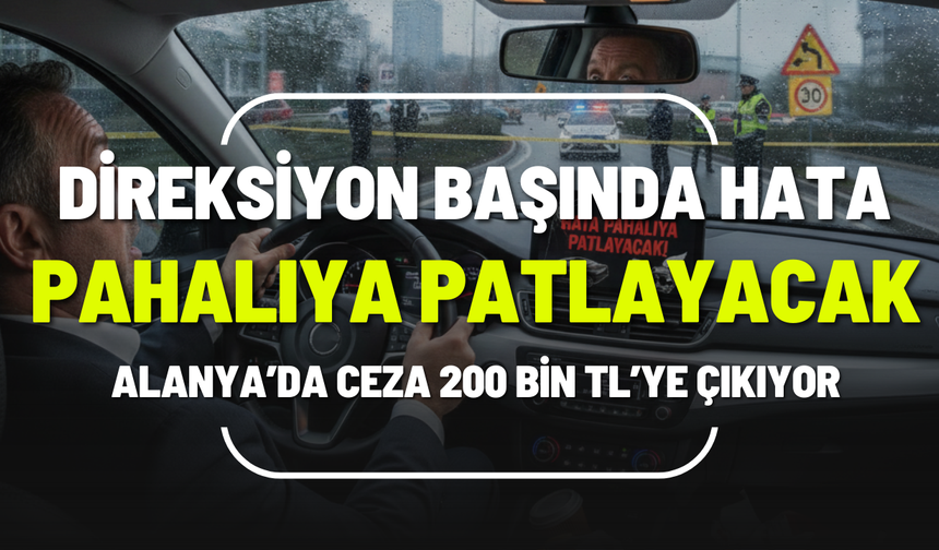 Direksiyon Başında Hata Pahalıya Patlayacak: Alanya’da Ceza 200 Bin TL’ye Çıkıyor