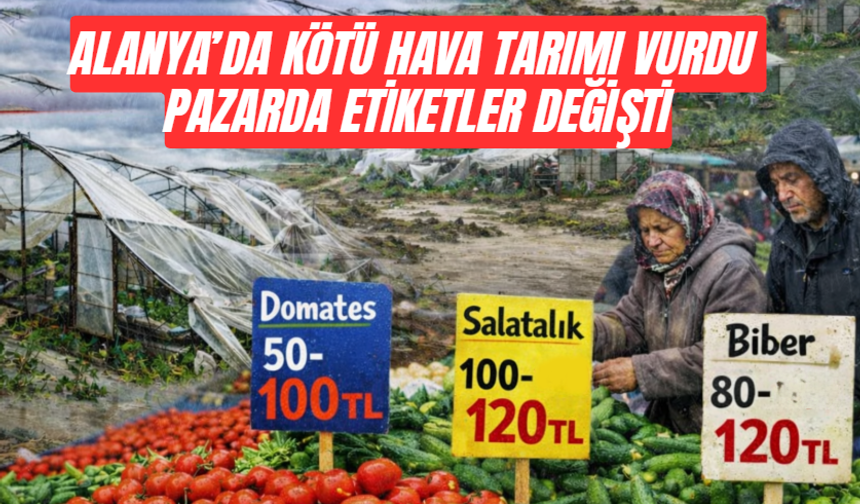 Alanya’da Kötü Hava Tarımı Vurdu Pazarda Etiketler Değişti
