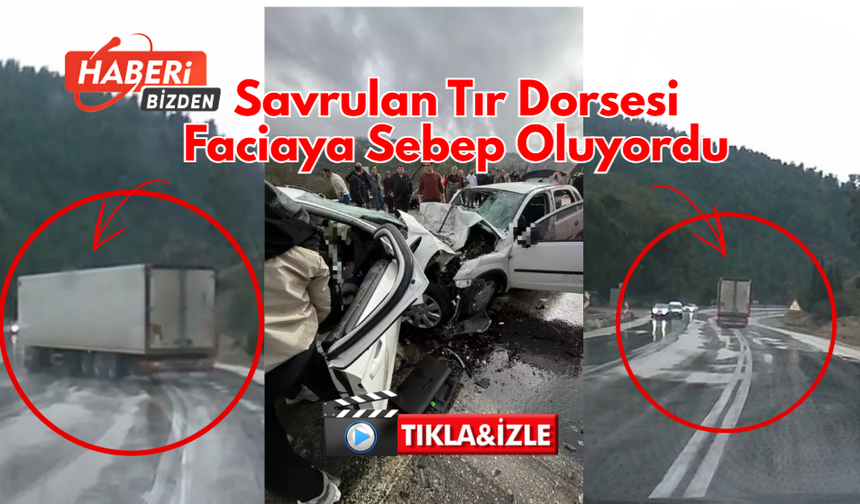 Dereboğazı Yolu Yine Korkuttu: Savrulan Tır Kamerada