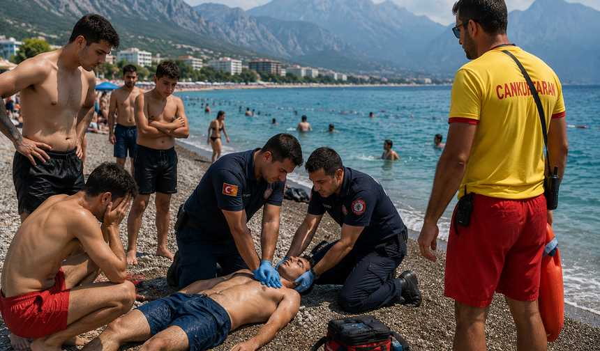 Konyaaltı Sahili’nde Boğulma Tehlikesi: Arkadaşını Kurtarmak İsterken Su Yuttu
