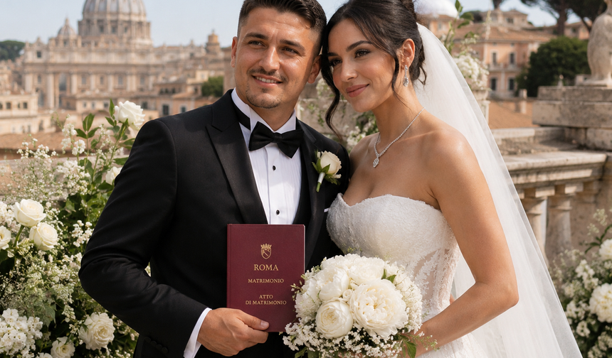 Cengiz Ünder ve Bilge Yenigül Roma’da Evlendi